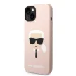 Karl Lagerfeld iPhone 14 Liquid Silicone Karl Head (KLHCP14SSLKHLP) hátlap, tok, rózsaszín