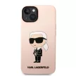 Karl Lagerfeld KLHCP14SSNIKBCP Silicone Ikonik iPhone 14/13 6.1" hátlap, tok, rózsaszín