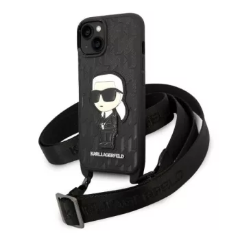   Karl Lagerfeld KLHCP14SSTKMK Monogram Ikonik Patch iPhone 14 6,1", hátlap, tok, fekete