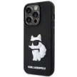 Karl Lagerfeld KLHCP14X3DRKHNK Rubber Choupette 3D iPhone 14 Pro Max 6.7", hátlap, tok, fekete