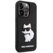 Karl Lagerfeld KLHCP14X3DRKHNK Rubber Choupette 3D iPhone 14 Pro Max 6.7", hátlap, tok, fekete