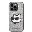 Karl Lagerfeld KLHCP14XG2CPS Glitter Choupette Patch iPhone 14 Pro Max 6.7", hátlap, tok, ezüst