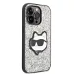 Karl Lagerfeld KLHCP14XG2CPS Glitter Choupette Patch iPhone 14 Pro Max 6.7", hátlap, tok, ezüst