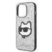 Karl Lagerfeld KLHCP14XG2CPS Glitter Choupette Patch iPhone 14 Pro Max 6.7", hátlap, tok, ezüst