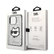 Karl Lagerfeld KLHCP14XG2CPS Glitter Choupette Patch iPhone 14 Pro Max 6.7", hátlap, tok, ezüst