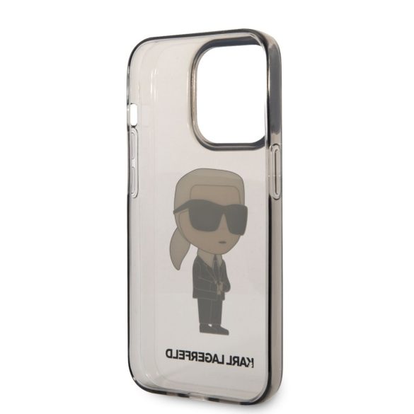 Karl Lagerfeld IML Ikonik NFT Case iPhone 14 Pro Max (KLHCP14XHNIKTCK) hátlap, tok, átlátszó-fekete