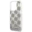 Karl Lagerfeld KLHCP14XLMNMS Liquid Glitter Monogram iPhone 14 Pro Max 6.7" hátlap, tok, ezüst