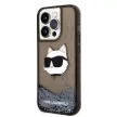 Karl Lagerfeld Liquid Glitter Choupette Head iPhone 14 Pro Max 6,7" KLHCP14XLNCHCK, hátlap, tok, fekete