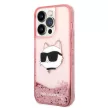 Karl Lagerfeld Liquid Glitter Choupette Head iPhone 14 Pro Max 6,7" KLHCP14XLNCHCP tok, rózsaszín
