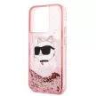Karl Lagerfeld Liquid Glitter Choupette Head iPhone 14 Pro Max 6,7" KLHCP14XLNCHCP tok, rózsaszín