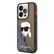 Karl Lagerfeld Glitter NFT Karl Head iPhone 14 Pro Max 6,7" hátlap, tok, fekete