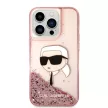 Karl Lagerfeld Liquid Glitter NFT Karl's Head iPhone 14 Pro Max 6,7" KLHCP14XLNKHHCP tok, rózsaszín