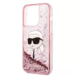 Karl Lagerfeld Liquid Glitter NFT Karl's Head iPhone 14 Pro Max 6,7" KLHCP14XLNKHHCP tok, rózsaszín