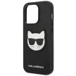 Karl Lagerfeld Saffiano Choupette Head Patch iPhone 14 Pro Max 6,7" KLHCP14XSAPCHK tok, fekete