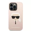 Karl Lagerfeld iPhone 14 Pro Max Silicone Karl's Head (KLHCP14XSLKHLP) hátlap, tok, rózsaszín