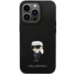 Karl Lagerfeld KLHCP14XSMHKNPK Silicone Ikonik Metal Pin iPhone 14 Pro Max 6.7" tok, fekete