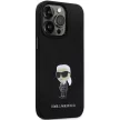 Karl Lagerfeld KLHCP14XSMHKNPK Silicone Ikonik Metal Pin iPhone 14 Pro Max 6.7" tok, fekete