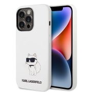   Karl Lagerfeld iPhone 14 Pro Max Silicone Choupette (KLHCP14XSNCHBCH) hátlap, tok, fehér