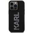 Karl Lagerfeld iPhone 15 Pro 3D Rubber Glitter Logo (KLHCP15L3DMBKCK) hátlap, tok, fekete