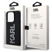 Karl Lagerfeld iPhone 15 Pro 3D Rubber Glitter Logo (KLHCP15L3DMBKCK) hátlap, tok, fekete