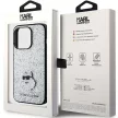 Karl Lagerfeld iPhone 15 Pro Fixed Glitter Choupette Logo Metal Pin (KLHCP15LGCNPSG) hátlap, tok, ezüst