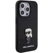 Karl Lagerfeld iPhone 15 Pro Fixed Glitter Ikonik Logo Metal Pin (KLHCP15LGKNPSK) hátlap, tok, fekete