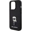 Karl Lagerfeld iPhone 15 Pro Fixed Glitter Ikonik Logo Metal Pin (KLHCP15LGKNPSK) hátlap, tok, fekete