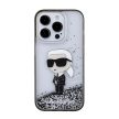 Karl Lagerfeld Liquid Glitter Ikonik iPhone 15 Pro 6,1" KLHCP15LLKKNSK hátlap, tok, átlátszó
