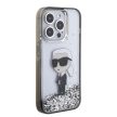 Karl Lagerfeld Liquid Glitter Ikonik iPhone 15 Pro 6,1" KLHCP15LLKKNSK hátlap, tok, átlátszó