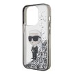 Karl Lagerfeld Liquid Glitter Ikonik iPhone 15 Pro 6,1" KLHCP15LLKKNSK hátlap, tok, átlátszó