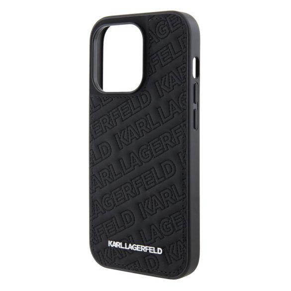 Karl Lagerfeld PU Quilted Pattern Case iPhone 15 Pro (KLHCP15SPQKPMK) hátlap, tok, fekete