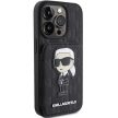 Karl Lagerfeld Saffiano Cardslots and Stand Monogram Choupette iPhone 15 Pro 6,1" KLHCP15LSAKKNSCK, hátlap, tok, fekete