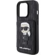 Karl Lagerfeld Saffiano Cardslots and Stand Monogram Choupette iPhone 15 Pro 6,1" KLHCP15LSAKKNSCK, hátlap, tok, fekete