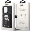 Karl Lagerfeld Saffiano Cardslots and Stand Monogram Choupette iPhone 15 Pro 6,1" KLHCP15LSAKKNSCK, hátlap, tok, fekete