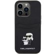 Karl Lagerfeld Saffiano Cardslot Karl&Choupette Metal Pin iPhone 15 Pro 6,1" KLHCP15LSAPKCNPK, hátlap, tok, fekete