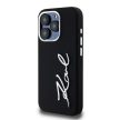 Karl Lagerfeld KLHCP15LSCMSMMVK Silicone Metal Script Logo iPhone 15 Pro 6.1", hátlap, tok, fekete