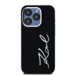 Karl Lagerfeld KLHCP15LSCMSMMVK Silicone Metal Script Logo iPhone 15 Pro 6.1", hátlap, tok, fekete
