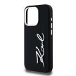 Karl Lagerfeld KLHCP15LSCMSMMVK Silicone Metal Script Logo iPhone 15 Pro 6.1", hátlap, tok, fekete