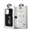 Karl Lagerfeld KLHCP15LSCMSMMVK Silicone Metal Script Logo iPhone 15 Pro 6.1", hátlap, tok, fekete