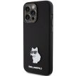 Karl Lagerfeld KLHCP15LSMHCNPK Silicone Choupette Metal Pin iPhone 15 Pro 6.1" tok, fekete