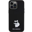 Karl Lagerfeld KLHCP15LSMHCNPK Silicone Choupette Metal Pin iPhone 15 Pro 6.1" tok, fekete
