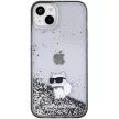 Karl Lagerfeld KLHCP15MLKCNSK Liquid Glitter Choupette iPhone 14 Plus/15 Plus 6.7" hátlap, tok, átlátszó