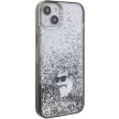 Karl Lagerfeld KLHCP15MLKCNSK Liquid Glitter Choupette iPhone 14 Plus/15 Plus 6.7" hátlap, tok, átlátszó