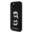 Karl Lagerfeld Liquid Silicone Karl and Choupette Heads Case iPhone 15 Plus (KLHCP15MSDHKCNK) hátlap, tok, fekete