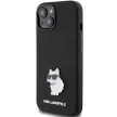 Karl Lagerfeld KLHCP15MSMHCNPK Silicone Choupette Metal Pin iPhone 14 Plus/15 Plus 6.7" tok, fekete