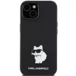 Karl Lagerfeld KLHCP15MSMHCNPK Silicone Choupette Metal Pin iPhone 14 Plus/15 Plus 6.7" tok, fekete