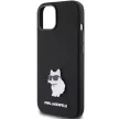 Karl Lagerfeld KLHCP15MSMHCNPK Silicone Choupette Metal Pin iPhone 14 Plus/15 Plus 6.7" tok, fekete