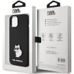 Karl Lagerfeld KLHCP15MSMHCNPK Silicone Choupette Metal Pin iPhone 14 Plus/15 Plus 6.7" tok, fekete