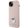 Karl Lagerfeld KLHCP15MSMHCNPP Silicone Choupette Metal Pin iPhone 14 Plus/15 Plus 6.7" tok, rózsaszín