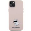 Karl Lagerfeld KLHCP15MSMHCNPP Silicone Choupette Metal Pin iPhone 14 Plus/15 Plus 6.7" tok, rózsaszín